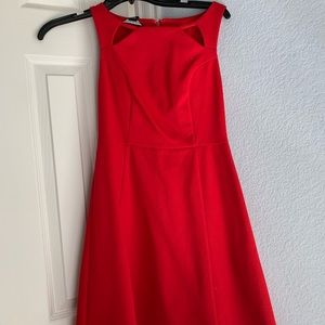red flared dress